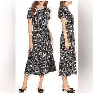 Maggy London Print Midi Dress In Black